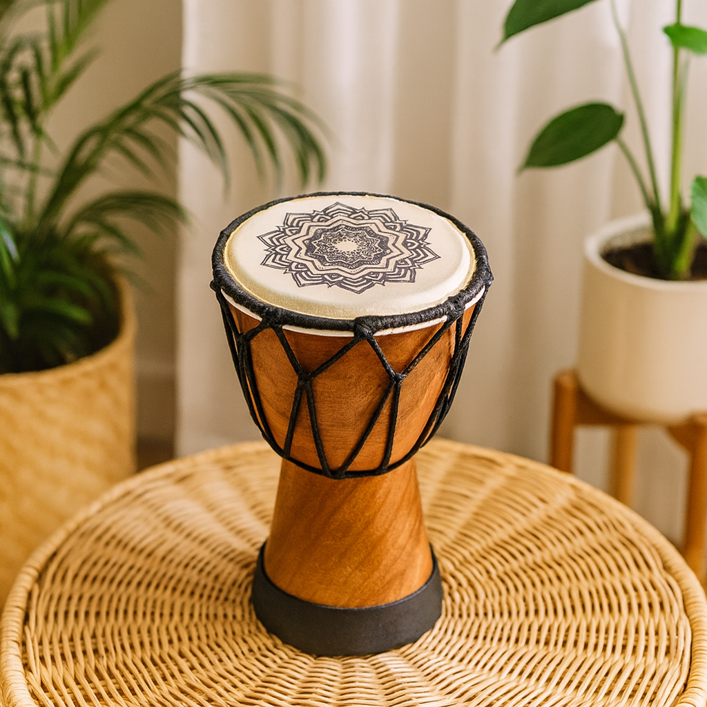Djembe Drum 15cm Mandala Wide Top