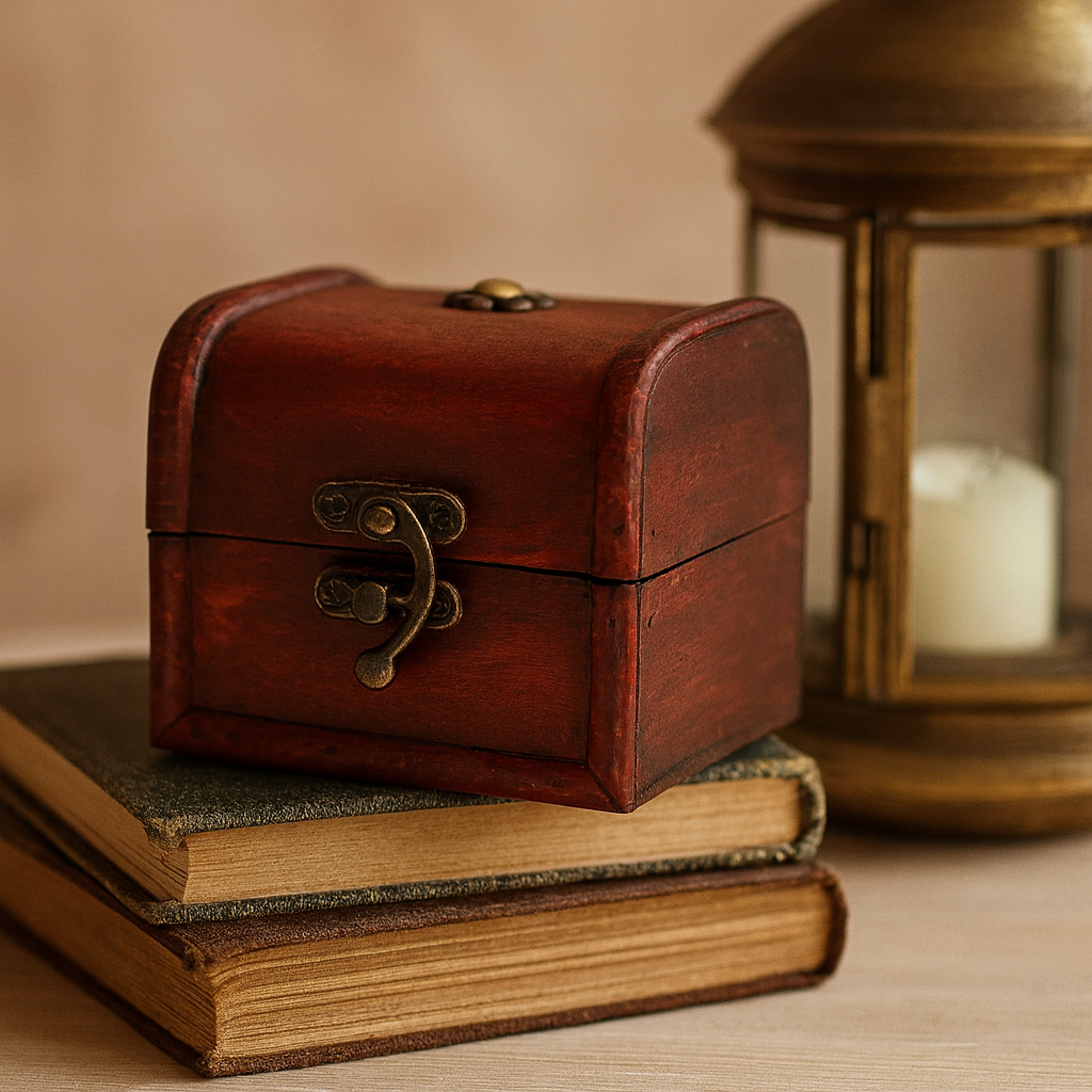 Античен стил кутия за бижута малък сандък