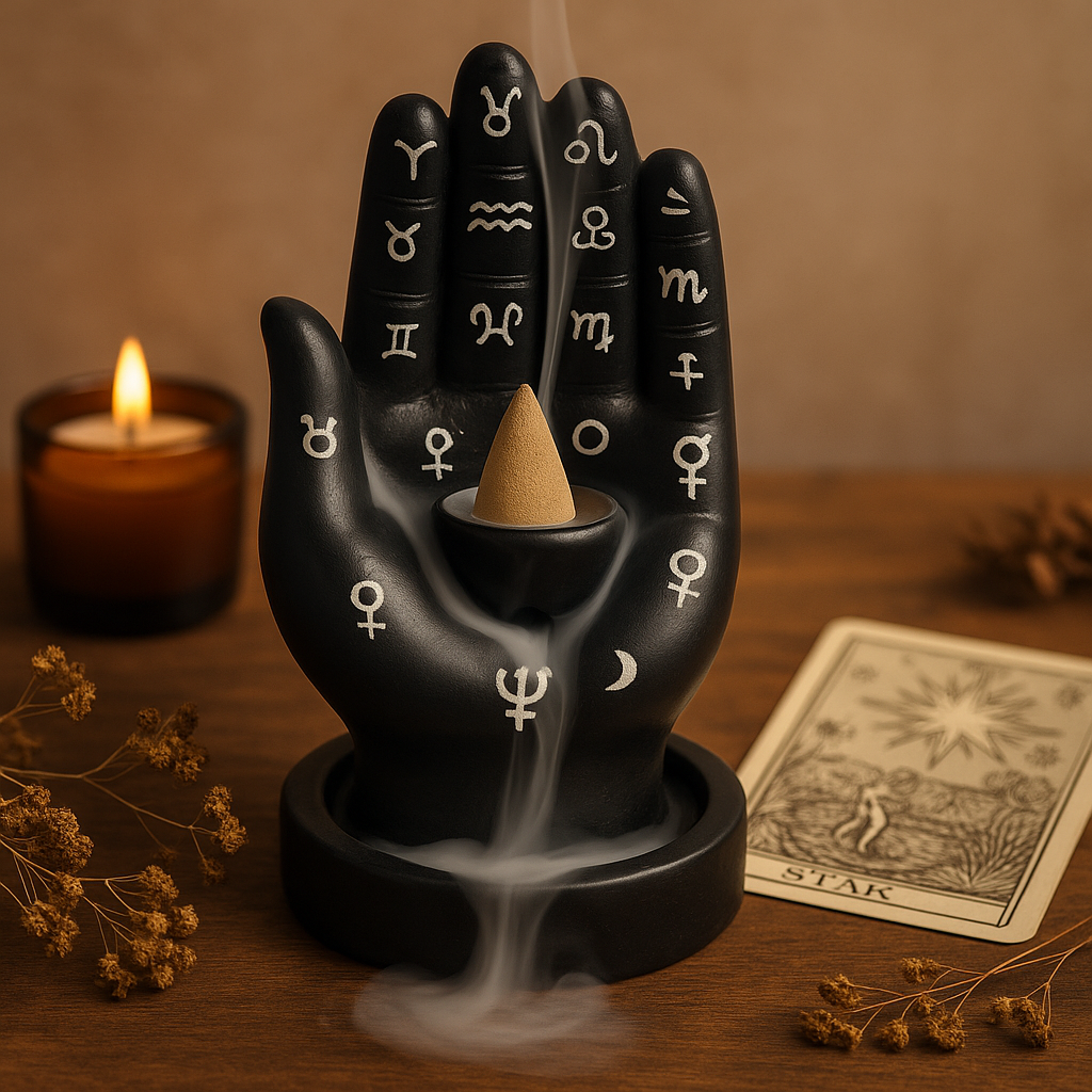 Takaisinvirtaus suitsukevesiputouspoltin, tarot-käsi