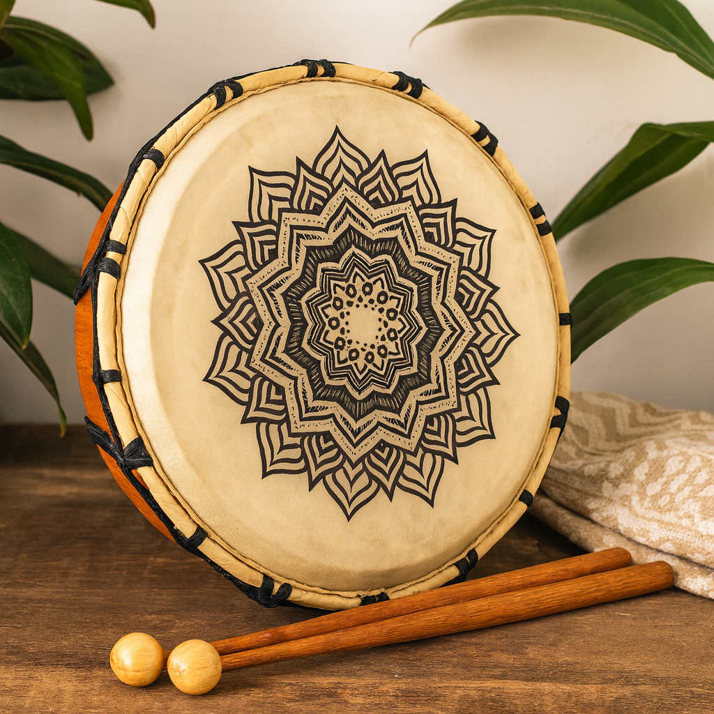 Tamburo sciamanico Mandala Pelle di capra 20cm