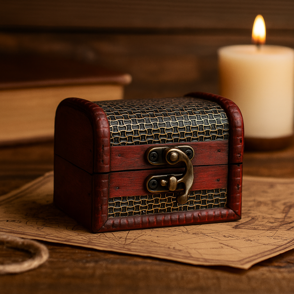 Közepes vintage apróság dobozok, gyarmati hálós dombornyomású