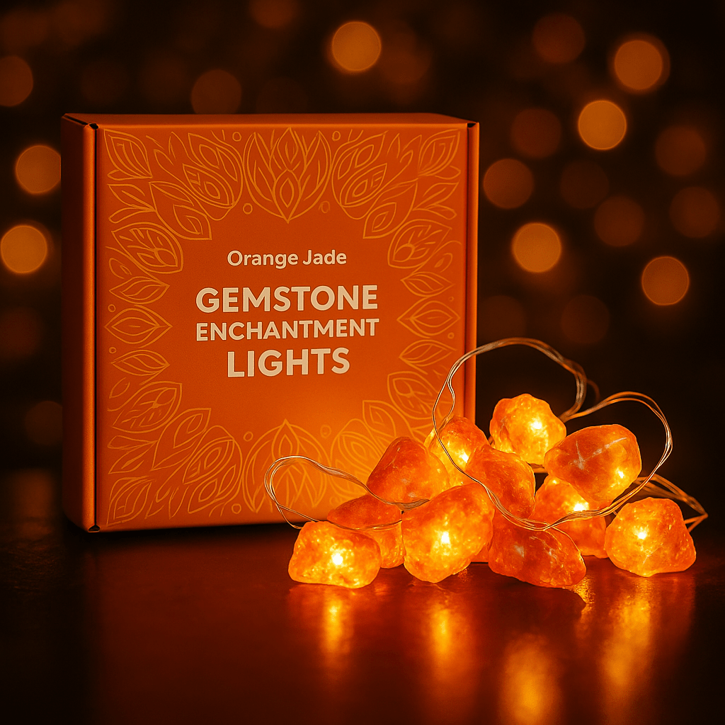 Luces de hadas - Jade naranja - Piedras preciosas