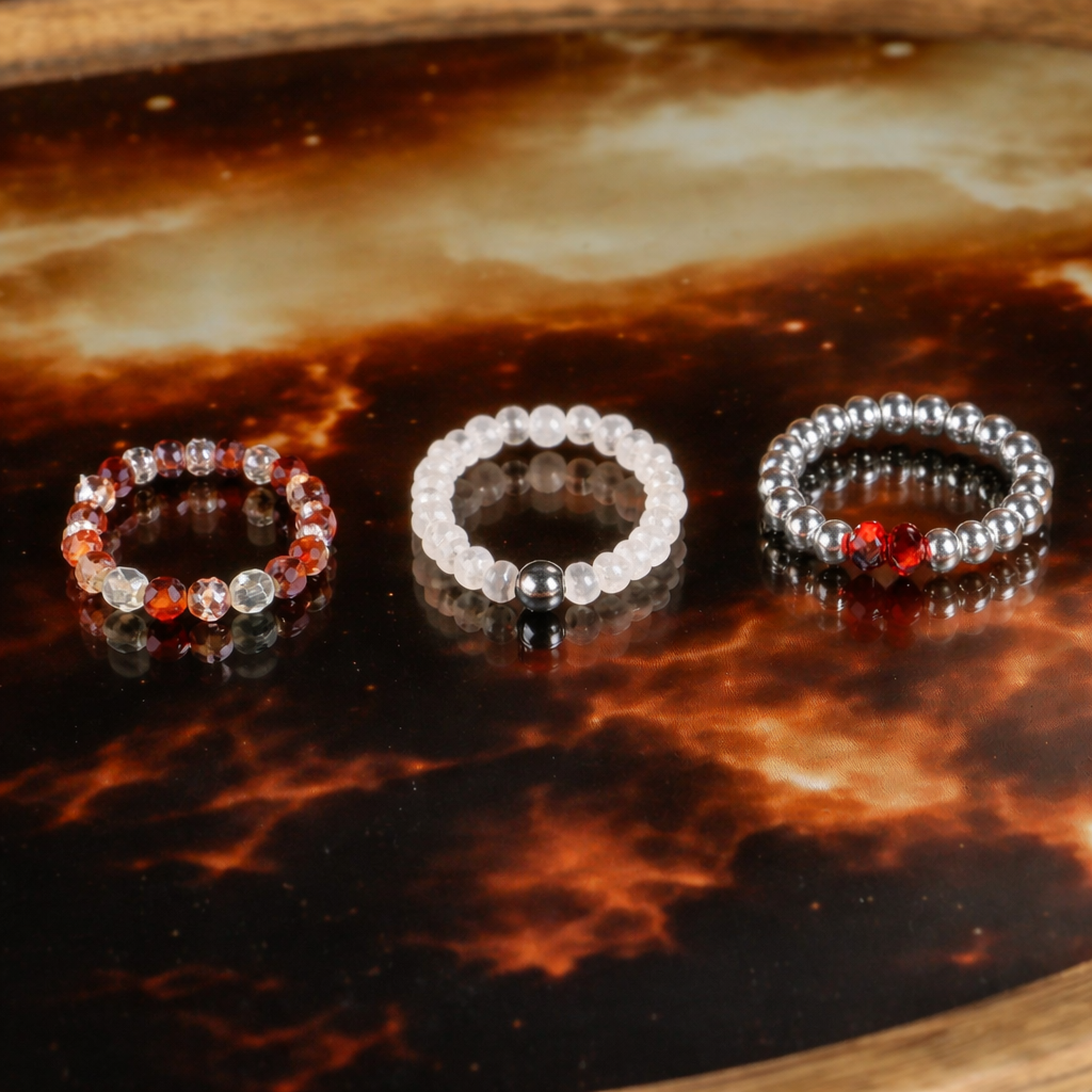 Nymph Spirit Gemstone Ring Set – Love & Flame