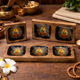 Large Enamelled Mango Tray Set – Buddha