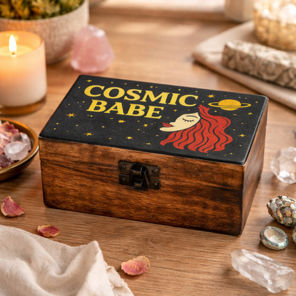 Medium Enamelled Box – Cosmic Babe, Decorative Box