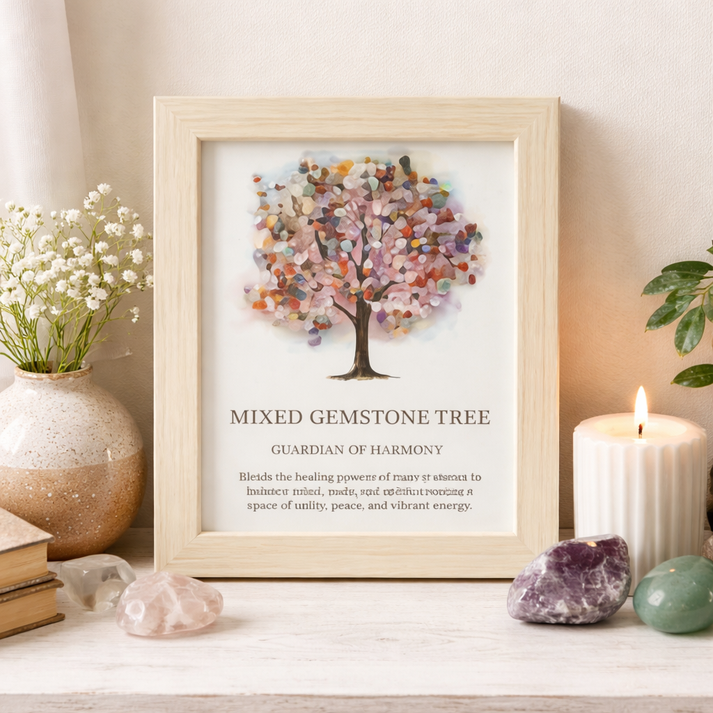 Gemstone Picture - Tree of Life - Multi (20x14.7x1cm), Oil Burner