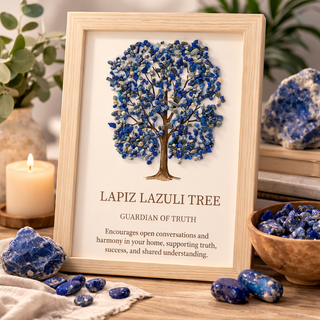 Gemstone Picture - Tree of Life - Lapiz (20x14.7x1cm), Oil Burner