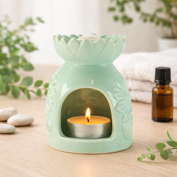 Brûleur d’Huile Céramique Tournesol – Vert Pastel