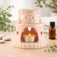 Ceramic Cake Oil Burner - Hearts - Pink