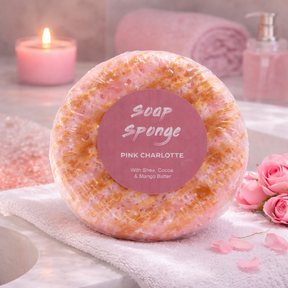 Butter Bubble Soap - Pink Charlotte, Sponge Soap