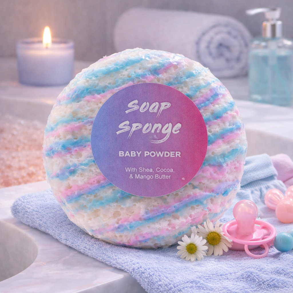 Butter Bubble Soap - Baby Powder, Sponge Soap
