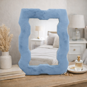 Specchio Morbido e Ondulato – Cornice Spessa – Blu Reale (30.5x22.5x2.3cm)