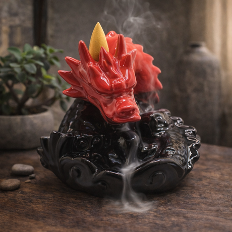 Backflow Incense Burner – Small Red Dragon