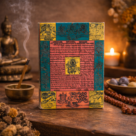 Cuaderno de Banderas de Oración Tradicional Lokta – Mediano (15x12cm) – 45 Hojas – Natural