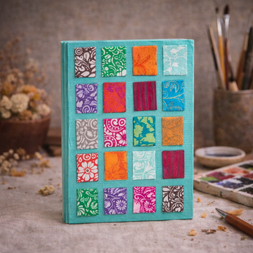 Бележник Lokta Mini Tiles – Голям (21x15cm) – 45 листа – Включва книгоразделител – Тюркоазено