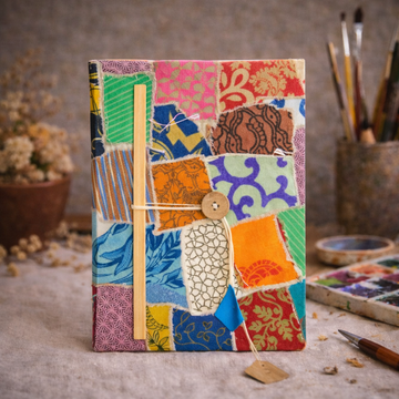 Σημειωματάριο Lokta Patchwork – Μεγάλο (21x15cm) – 45 Φύλλα – Περιλαμβάνει Σελιδοδείκτη – Πολύχρωμο