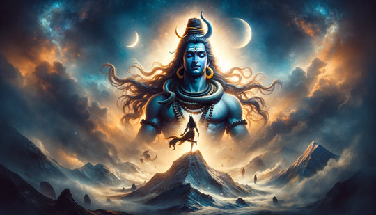 Shiva the Hindu god of destruction and renewal meditating on the summit of Mount Kailash