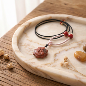 Cord Necklace Gemstone Pendant – Carnelian Sun Face