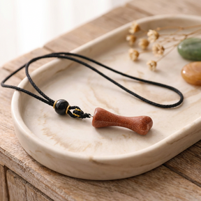 Cord Necklace Gemstone Pendant – Goldstone Bone