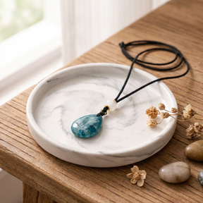 Cord Necklace Gemstone Pendant – Howlite Teardrop