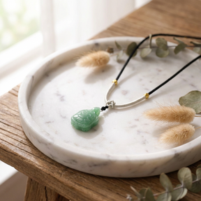Cord Necklace Gemstone Pendant – Jade Turtle