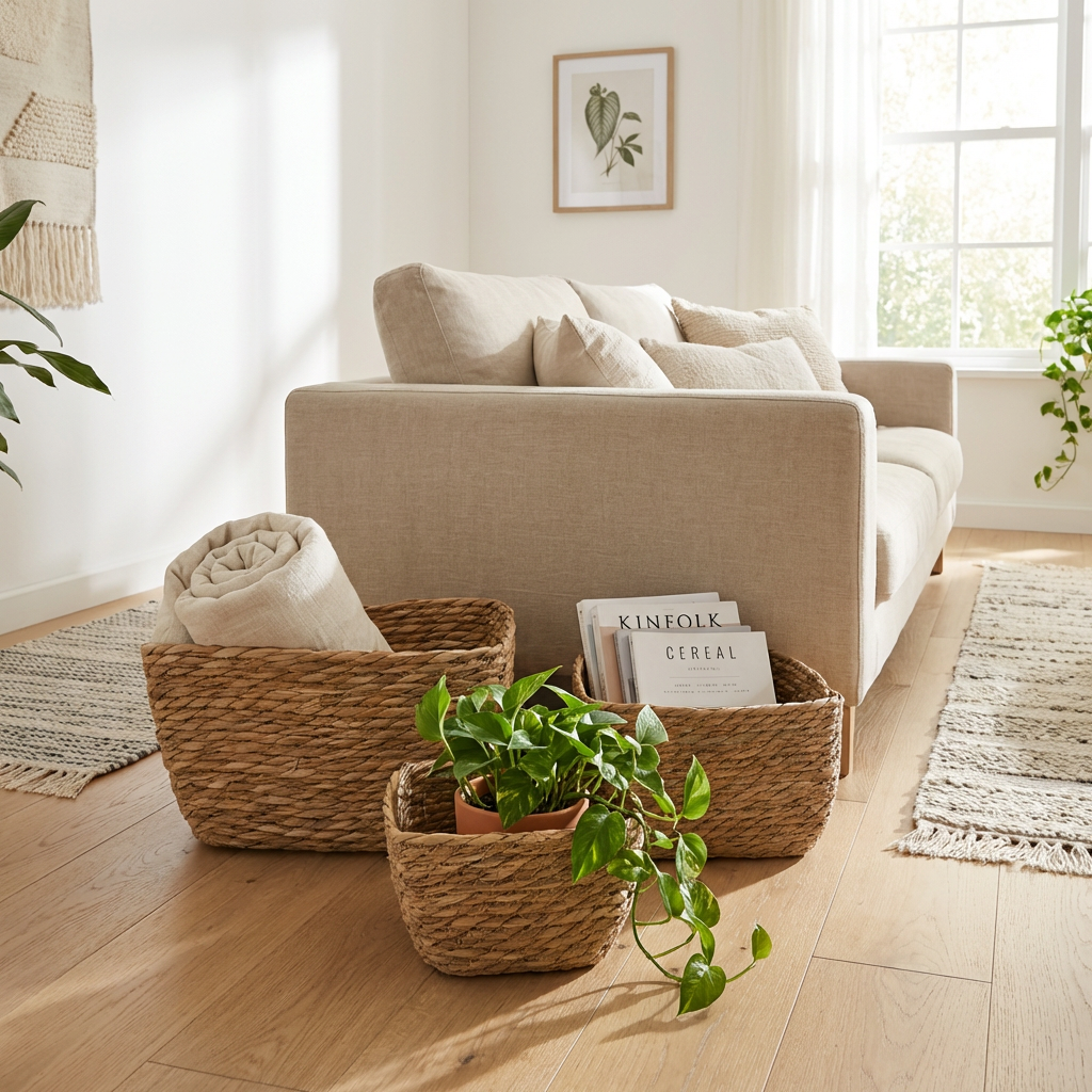 Meriheinäkoria, neliömäinen – luonnollinen – 3 kappaleen setti