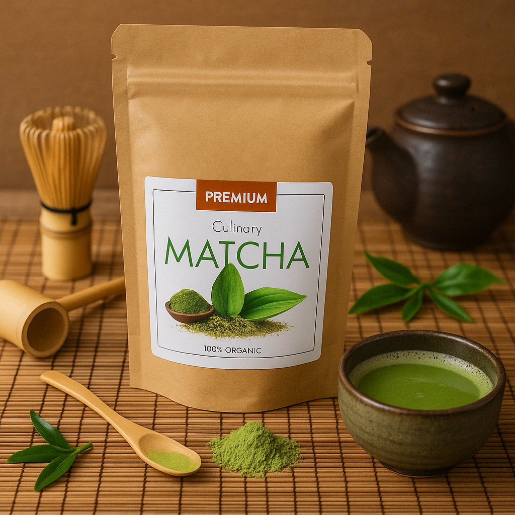 Premium Organic Culinary Matcha Tea Powder - Vibrant Green Tea for Lattes, Smoothies, and Baking