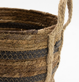 Bananna Leaf & Seagrass Large Baskets - Natural Browns- Set of 3