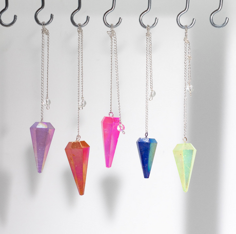 Péndulo de Seis Lados - Cristal Aurora Melocotón - 4cm