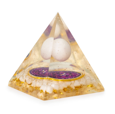 Med Organitové pyramídy 7x6cm - Plávajúca kremeňová guľa - Kremeňové kúsky
