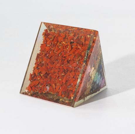 Med Organitové pyramídy 7x6 cm - Medené tyčinky - 7 čipov čakier