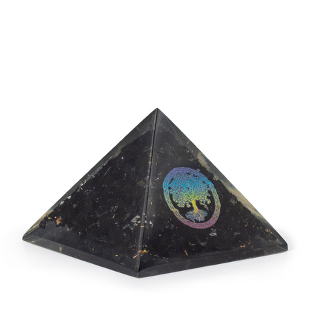 Malé organitové pyramídy 5,5x4,5 cm - Strom života - čierne turmalínové úlomky