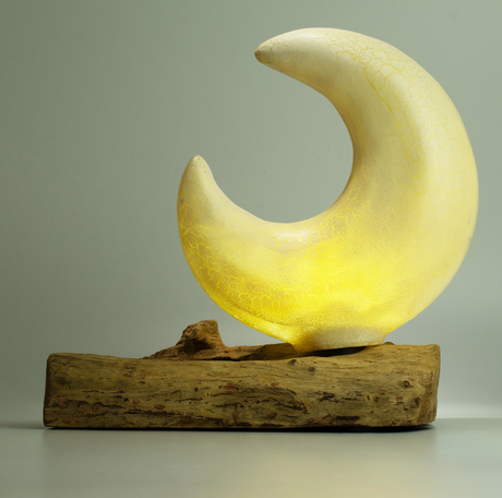 Candeeiro DriftGlow Abajur Meia Lua Estalido – Cinzento