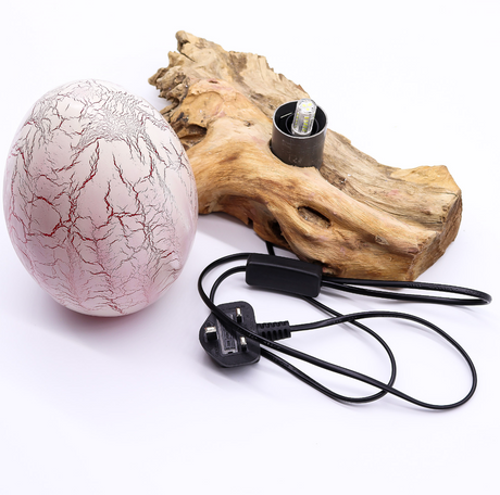 Abajur DriftGlow com Abajur em Forma de Ovo e Efeito Estalido de Fogo – Laranja