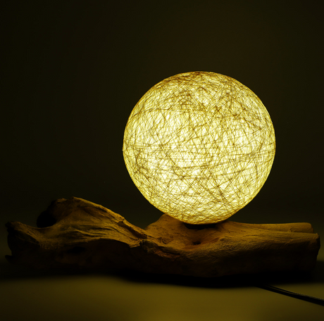 Abajur DriftGlow com Cúpula de Algodão Creme