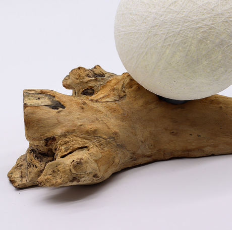 Lâmpada DriftGlow com Abajur de Algodão Luna Marfim