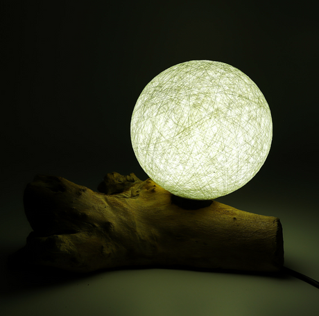 Lâmpada DriftGlow com Abajur de Algodão Luna Marfim