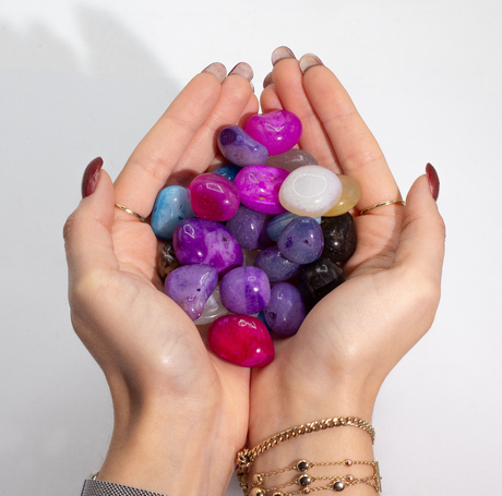 Χύμα Επεξεργασμένη Μικτή Αχάτης - 1kg (περίπου 70 πέτρες) - 7 χρώματα