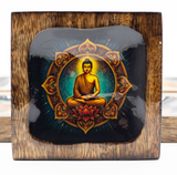 Stort emaljerat mangofatset - Buddha