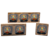 Stort emaljerat mangofatset - Buddha