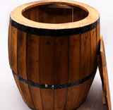 Beer Barrel Table & Parasol Stand – Natural Wood 60 x 48.5 cm