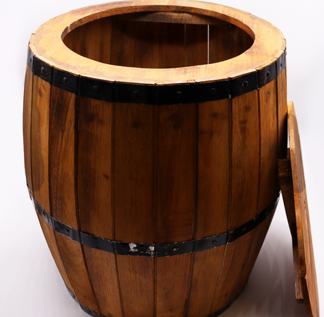Beer Barrel Table & Parasol Stand – Natural Wood 60 x 48.5 cm