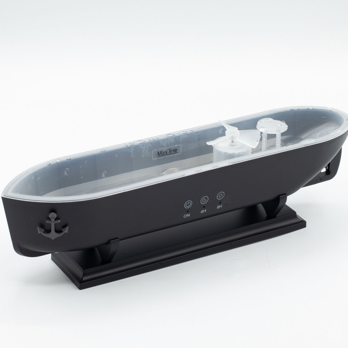 Аромадиффузор с эффектом парового облака в виде корабля и светодиодной подсветкой с изменением цвета