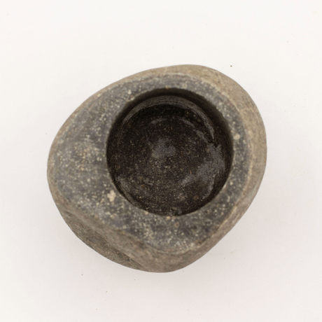 Натуральный речной камень, декоративный пестик и ступка - средний (примерно 12x8 см)