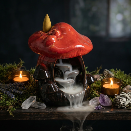 Backflow Incense Burner – Large Red Mushroom