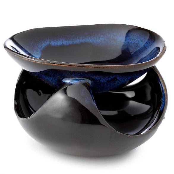 Abstract Dark Mottled Ceramic Oil Burner (asst) - SHAMTAM.COM