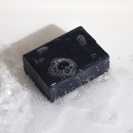 Purifying Charcoal Soap with Bergamot & Sandalwood - Exfoliating Cranberry Seeds, Natural & Vegan, Made in UK - 140g Klay Soap by Ancient Wisdom - SHAMTAM.COM