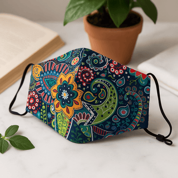 Voksen stofmundbind med filter – Funky Swirls