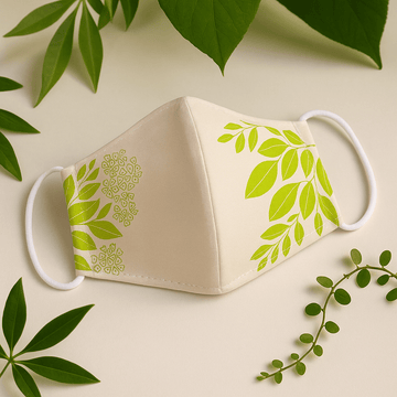 Mascarilla facial para adultos – Hojas verdes con filtro
