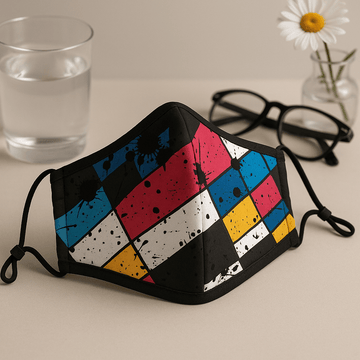 Mascarilla facial reutilizable de tela para adulto, grafiti